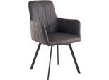 Esszimmerstuhl HELA, grau (vintage anthrazit, schwarz), B:58cm, 100% Polyester, Stühle, Esszimmerstuhl, Drehstuhl