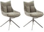Esszimmerstuhl MCA FURNITURE "PARKER", braun (cappuccino, edelstahl), B:57cm H:85cm T:65cm, Polyester, Stühle, Esszimmerstuhl, (2er-Set), drehbar 360, Dreh- & Schwingfunktion, Belastbarkeit 120 kg
