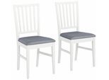 Esszimmerstuhl HOME AFFAIRE "Ruanda Küchenstuhl TOPSELLER", grau (grau, weiß), B:44cm H:92cm T:50cm, Fein strukturierter und pflegeleichter Webstoff;Aus 100% Polyester, Stühle, Esszimmerstuhl, im 2er, 4er oder 6er-Set, Holzstuhl