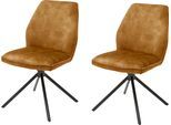 MCA furniture Esszimmerstuhl "Ottawa" (Set) 2 Stk.Vintage Veloursoptik mit Keder, Stuhl belastbar bis 120 Kg