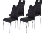 Stuhl HELA "Susi", schwarz (schwarz, silberfarben), B:44cm H:98cm T:61cm, 97% Polyurethan 3% Baumwolle, Stühle, Stuhl, 2 oder 4 Stück, mit Griff