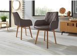 Home affaire Esszimmerstuhl "Brest" (Set) 2 Stk.Armlehnstuhl in Leder oder Microfaser, Gestell Eiche Massiv geölt