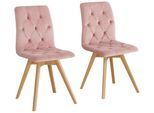 Esszimmerstuhl ANDAS "Rania", rosa (rosa, eiche weiß), B:45cm H:91cm T:55cm, Stühle, Esszimmerstuhl, im 2er/4er/6er Set, Massivholzbeinen