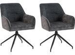 byLIVING Esszimmerstuhl "Jacky 2er-Set" (Set) 2 Stk.drehbarer Stuhl mit Taschenfederkern und moderner Stoffkombination