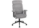 Chefsessel DUO COLLECTION "Chefsessel Junis", grau (grau, schwarz), B:77cm H:117cm T:78cm, 100% Polyester, Stühle, Kopfstütze in Höhe und Neigung verstellbar, Sitztiefenverstellung
