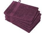 Waschhandschuh DYCKHOFF "Planet", lila (beere), B:16cm L:21cm, Walkfrottier, Waschlappen, 450 g/m², aus reiner Baumwolle, trocknergeeignet