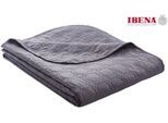 Tagesdecke IBENA "Sonio", grau (anthrazit), B:220cm L:250cm, Kunstfaser, Tagesdecken, Tagesdecke mit Steppung in diversen Designs, als Überwurf geeignet