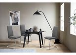 Polsterstuhl STRESSLESS "Laurel", grau (grau batick, chrom matt), B:53cm H:105cm T:60cm, Leder BATICK: BATICK ist ein leicht korrigiertes, durchgefärbtes und genarbtes Möbelleder, bei dem die meisten Unebenheiten und Spuren in der Regel entfernt wurden., Stühle, Polsterstuhl, High Back, Größe L, mit Beinen aus Stahl in Chrom matt
