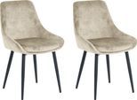 Polsterstuhl SIT, beige (beige, schwarz, schwarz, beige), B:48cm H:84cm T:57cm, Metall, Polyester, Stühle, Polsterstuhl, glamouröser Bezug in Samtoptik