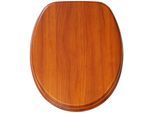 WC-Sitz SANILO "Mahagoni", braun, B:37,7cm L:47cm, MDF - Mitteldichte Holzfaserplatte, WC-Sitze, mit Absenkautomatik