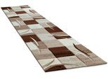 Teppich PACO HOME "Diamond 665" Gr. 12, braun, B:80cm H:17mm L:300cm, Polypropylen (PP), Teppiche, Teppich, Karo Muster, 3D-Design, auch als Läufer, Wohnzimmer, Schlafzimmer