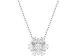 Kette mit Anhänger SWAROVSKI "Idyllia E Florere Schneeflocke", silber (metallfarben, kristallweiß), Halsketten, Damen, Metall, L: 45, mit Swarovski Zirkonia (synth.)