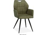 Esszimmerstuhl OMG DESIGN "Puck", moss, schwarz, B:57cm H:89,5cm T:61,5cm, Polyester, Stühle, Esszimmerstuhl, Esszimmerstuhl, pflegeleichter Bezug