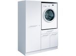 Mehrzweckschrank-Set LAUNDREEZY "Laundreezy, 4-tlg. Mehrzweckschrank-Set B/H/T 118/162/68 cm", weiß (weiß matt), B:118cm H:162cm T:68cm, Holzwerkstoff, Kastenmöbel-Sets, Breite 118 cm, Soft-Close-Funktion, höhenverstellbare Füße