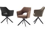 4-Fußstuhl MCA FURNITURE "Tonala", braun (cappuccino, metall schwarz matt lackiert), B:64cm H:85cm T:61cm, Stühle, (2er-Set), 180 drehbar, Belastbarkeit 120 kg, Sitzhöhe ca. 49 cm