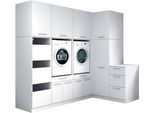Mehrzweckschrank-Set LAUNDREEZY "Laundreezy, 9-tlg. Mehrzweckschrank-Set B/H/T 253/238/68 cm", weiß matt, B:253cm H:238cm T:68cm, Holzwerkstoff, Kastenmöbel-Sets, Breite 253 cm, Soft-Close-Funktion, höhenverstellbare Füße