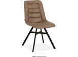 Esszimmerstuhl OMG DESIGN "Niels", truffle, schwarz, truffle, B:47cm H:88,5cm T:62,5cm, Polyester, Stühle, Esszimmerstuhl, Esszimmerstuhl, pflegeleichter Bezug