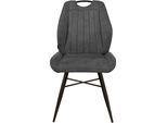 Esszimmerstuhl OMG DESIGN "Torro", grau (anthracit, schwarz), B:53cm H:90cm T:61cm, Stühle, Esszimmerstuhl, bequemer Polsterstuhl, pflegeleichter Bezug