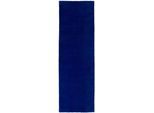 Wollteppich CARPETFINE "Gabbeh Lola Uni", blau, B:80cm H:14mm L:150cm, Wolle, Teppiche, mit natürlichem Pflanzenmaterial von Hand gewebt, auch in Rund