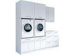 Mehrzweckschrank-Set LAUNDREEZY "Laundreezy, 8-tlg. Mehrzweckschrank-Set B/H/T 238/238/68 cm", weiß matt, B:236cm H:238cm T:68cm, Holzwerkstoff, Kastenmöbel-Sets, Breite 238 cm, Soft-Close-Funktion, höhenverstellbare Füße