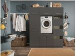 Mehrzweckschrank-Set LAUNDREEZY "LAUNDREEZY LDSK9", grau (anthrazit), B:167,5cm H:200cm T:67,5cm, Holzwerkstoff, Kastenmöbel-Sets, Breite 167,5 cm, Softclose, höhenverstellbare Füße