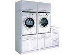 Mehrzweckschrank-Set LAUNDREEZY "Laundreezy, 5-tlg. Mehrzweckschrank-Set B/H/T 186/200/68 cm", weiß matt, B:186cm H:200cm T:68cm, Holzwerkstoff, Kastenmöbel-Sets, Breite 186 cm, Soft-Close-Funktion, höhenverstellbare Füße