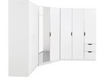 Schrank-Set RAUCH "Freiham", weiß (alpinweiß), Kastenmöbel-Sets, 3-teilig, schlichte Front mit ausgefrästen Eingriffen MADE IN GERMANY