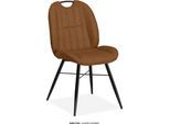 Esszimmerstuhl OMG DESIGN "Shelton", cognac, schwarz, B:52,5cm H:91,5cm T:65cm, Polyester, Stühle, Esszimmerstuhl, Esszimmerstuhl, pflegeleichter Bezug, mit Handgriff