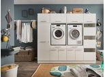 Mehrzweckschrank-Set LAUNDREEZY "LAUNDREEZY LDSK15", weiß, B:235cm H:200cm T:67,5cm, Holzwerkstoff, Kastenmöbel-Sets, Breite 235 cm, Soft-Close-Funktion, höhenverstellbare Füße