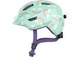 Kinderfahrradhelm ABUS "SMILEY 3.0 LED" Gr. M, blau (blau rainbow), Helme, Kinder, M Kopfumfang: 50cm - 55cm