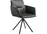 Polsterstuhl MUSTERRING "JustB SP500", schwarz, 1 Stk., Longlife Xtra-Leder Z77, drehbar inkl. Rückholfeder, Stühle, Polsterstuhl, mit Armlehne, wahlweise mit Drehfunktion, Stativgestell in schwarz