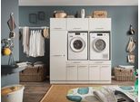 Mehrzweckschrank-Set LAUNDREEZY "LAUNDREEZY LDSK13", weiß, B:185cm H:200cm T:67,5cm, Holzwerkstoff, Kastenmöbel-Sets, Breite 185 cm, Softclose, höhenverstellbare Füße