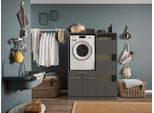 Mehrzweckschrank-Set LAUNDREEZY "LAUNDREEZY LDSK4", grau (anthrazit), B:117,5cm H:162cm T:67,5cm, Holzwerkstoff, Kastenmöbel-Sets, Breite 117,5 cm, Softclose, höhenverstellbare Füße