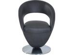 Drehstuhl K+W KOMFORT & WOHNEN "Wave", grau (asphalt 88, grau 84, edelstahloptik), B:62cm H:86cm T:61cm, Stühle, Drehstuhl, Design-Drehstuhl, Drehteller in Metall edelstahloptik, Farbkombination
