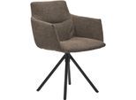 Polsterstuhl MUSTERRING "JustB SP500", schwarz (pepper), 1 Stk., Flachgewebe, nicht drehbar, Stühle, Polsterstuhl, mit Armlehne, wahlweise mit Drehfunktion, Stativgestell in schwarz