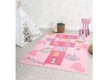 Teppich THE CARPET "Happy Life", pink, B:120cm H:4mm L:160cm, Polyester, Teppiche, Teppich, Life Kinderzimmer Teppich Spielteppich pflegeleicht
