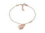 Armband EMPORIO ARMANI "Schmuck Geschenk Silber 925 Armschmuck Herz", rosa (roségoldfarben, kristallweiß, kristallweiß), Armbänder, Damen, 19cm, Silber 925 (Sterlingsilber), Armband, mit Zirkonia (synth.)