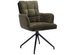 Stylife Armlehnstuhl, Olivgrün, Metall, Textil, Drehkreuz, 66x89x64 cm, Sitzfläche 360° drehbar, Stoffauswahl, Esszimmer, Stühle, Esszimmerstühle, Armlehnenstühle