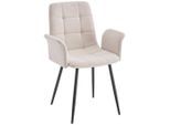 Stylife Armlehnstuhl , Beige , Metall, Textil , konisch , 59x87.5x54.5 cm , Esszimmer, Stühle, Polsterstühle