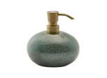 Aquanova Seifenspender Ugo, Grün, Gold, Keramik, 11x14x13 cm, Badaccessoires, Waschplatzzubehör, Seifenspender