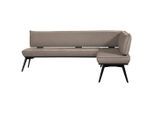Carryhome Eckbank, Schwarz, Taupe, Holz, Metall, Textil, Buche, massiv, Eckteil, 195x165 cm, Stoffauswahl, Esszimmer, Bänke, Eckbänke