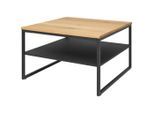 Livetastic Couchtisch, Natur, Schwarz, Holz, Metall, Holzwerkstoff, Eiche, massiv, quadratisch, U-Form, 70x44x70 cm, Wohnzimmer, Wohnzimmertische, Couchtische