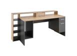 Livetastic Gamingtisch, Grau, Eiche, Holzwerkstoff, 1 Schublade(n) Schubladen, rechteckig, 70x91x182 cm, Arbeitszimmer, Schreibtische, Computertische