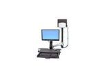 Ergotron StyleView Sit-Stand Combo System mit Worksurface und Medium Silver CPU Halter