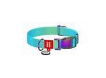 Waudog Nylon collar with QR code for gradient dog blue size XL