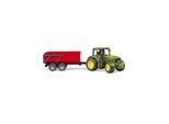 Bruder John Deere 6920 with tipping trailer red