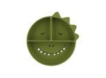 Trixie Baby - Silicone Plate with Compartments and Suction Cup - Mr. Dino