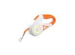 Rojeco Dog Automatic Leash LED 5m - White and Orange