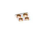 EGLO TORANO DECKENLEUCHTE 4X510LM DAMPERB. CHROM/GOLD