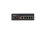 StarTech.com Industrial 5 Port Gigabit Ethernet Switch - 4 PoE RJ45 +2 SFP Slots 30W PoE+ 12-48VDC 10/100/1000 Rugged Power Over Ethernet LAN Switch -40C to 75C - DIN Mountable - switch - 6 ports